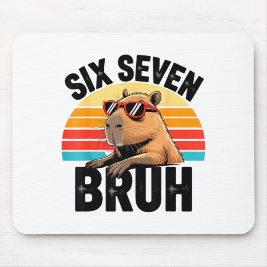 Six Seven Bruh 67 Meme Capybara マウスパッド (正面)