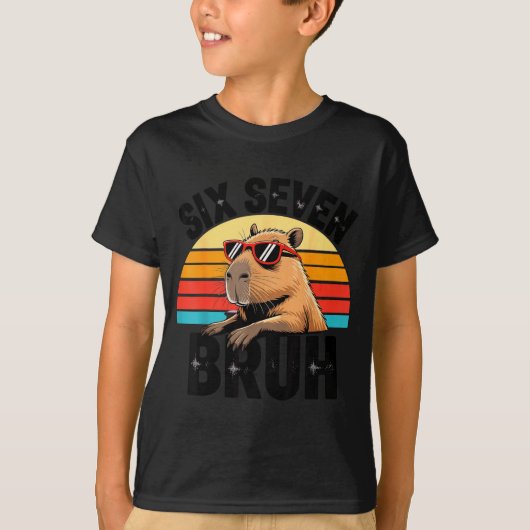 Six Seven Bruh 67 Meme Capybara  Tシャツ (正面)