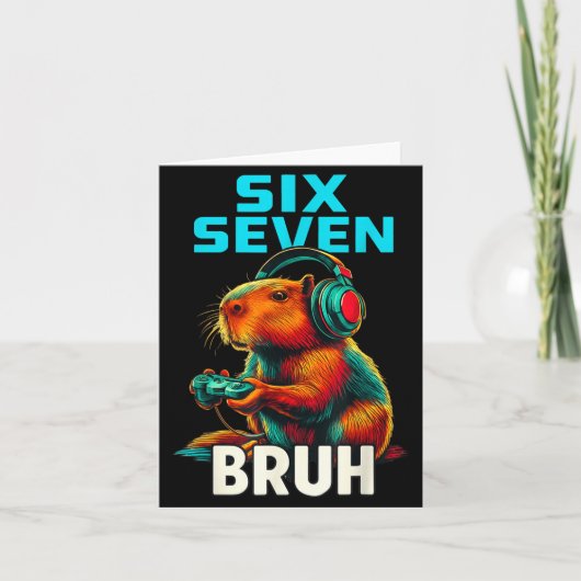 Six Seven Bruh 67 Meme Funny Capybara  カード (正面)