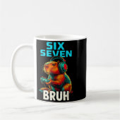 Six Seven Bruh 67 Meme Funny Capybara  コーヒーマグカップ (左)