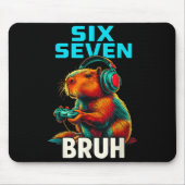 Six Seven Bruh 67 Meme Funny Capybara  マウスパッド (正面)