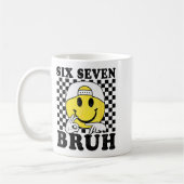 Six Seven Bruh 67 Meme Gen Alpha Slang 6 7 Funny B コーヒーマグカップ (左)
