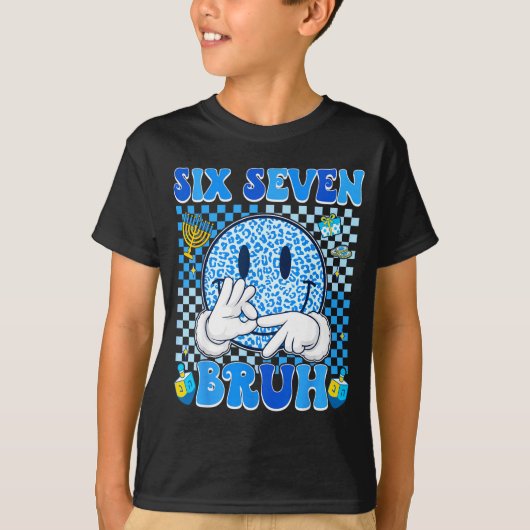 Six Seven Bruh 67 Meme Hanukkah Lights Jewi-shirt  Tシャツ (正面)