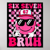 Six Seven Bruh 67 Meme Smile Face Valentines Boys  ポスター (正面)