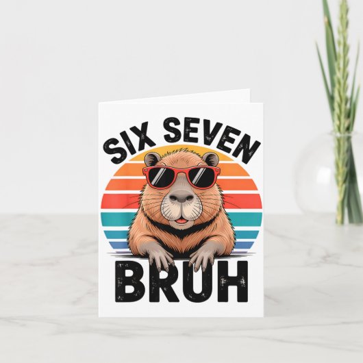 Six Seven Bruh 6 7 Meme Funny Capybara 6 7  カード (正面)