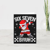 Six Seven Bruh 6-7 Meme Xmas Matching Pjs Christma カード (正面)