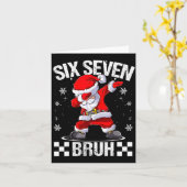 Six Seven Bruh 6-7 Meme Xmas Matching Pjs Christma カード (黄色い花)