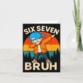 Six Seven Bruh 6 7 Number 67 Meme Dab Dabbing Boys カード (正面)
