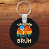 Six Seven Bruh 6 7 Number 67 Meme Dab Dabbing Boys キーホルダー (正面)