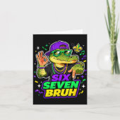 Six Seven Bruh Alligator Mardi Gras 67 Meme Quote  カード (正面)