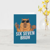Six Seven Bruh Capybara 67 Boys Teens Kids Animals カード (黄色い花)