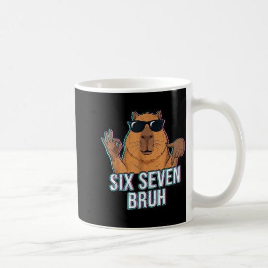 Six Seven Bruh Capybara 67 Boys Teens Kids Animals コーヒーマグカップ (右)