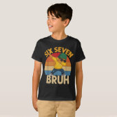 Six Seven Bruh Dabbing 67 Meme Funny Number Boys Tシャツ (正面フル)