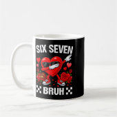 Six Seven Bruh Dabbing Heart Valentine Funny For G コーヒーマグカップ (左)