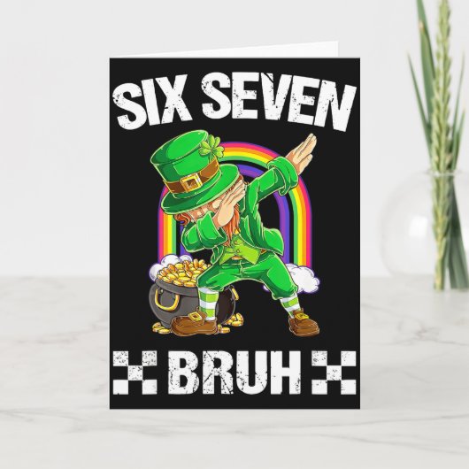 Six Seven Bruh Dabbing Leprechaun St Patricks Day  カード (正面)