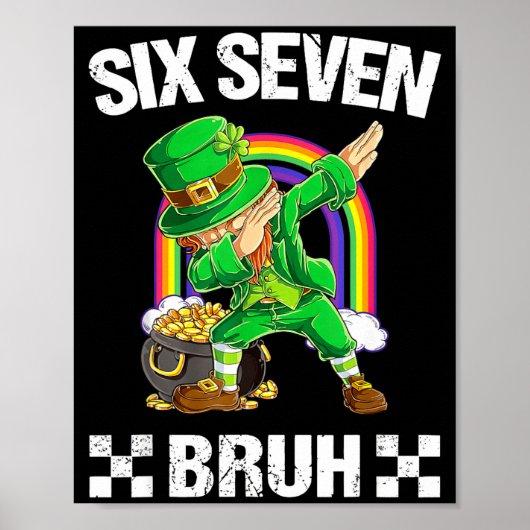 Six Seven Bruh Dabbing Leprechaun St Patricks Day  ポスター (正面)