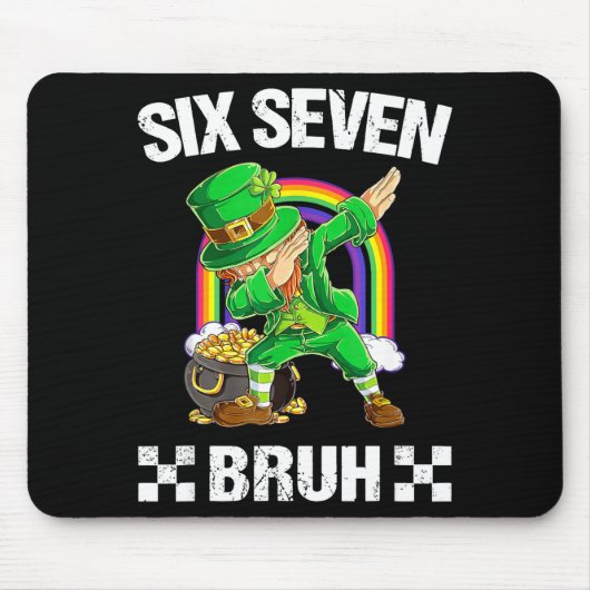 Six Seven Bruh Dabbing Leprechaun St Patricks Day  マウスパッド (正面)
