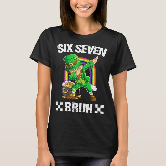 Six Seven Bruh Dabbing Leprechaun St Patricks Day  Tシャツ (正面)