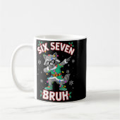Six Seven Bruh Dabbing Raccoon Funny Christmas 6 7 コーヒーマグカップ (左)