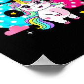 Six Seven Bruh Dabbing Unicorn 6 7 Meme 7th Birthd ポスター (角)