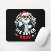 Six Seven Bruh Funny Checkered Cool Santa Claus Ro マウスパッド (マウス)