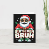 Six Seven Bruh Funny Santa Christmas 67 Gen Alpha  カード (正面)