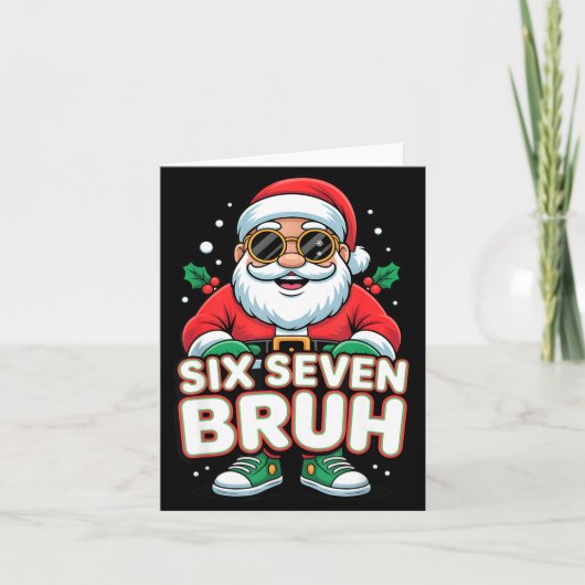 Six Seven Bruh Funny Santa Christmas 67 Gen Alpha  カード (正面)