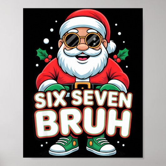 Six Seven Bruh Funny Santa Christmas 67 Gen Alpha ポスター (正面)