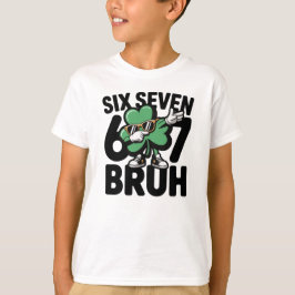 Six Seven Bruh Funny Shamrock Dabbing St Patricks Tシャツ