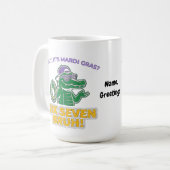 Six Seven Bruh Mardi Gras Cool Gator Festival コーヒーマグカップ (正面左)