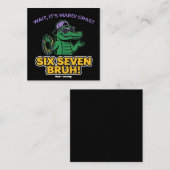 Six Seven Bruh Mardi Gras Cool Gator Festival スクエア名刺 (正面/裏面)