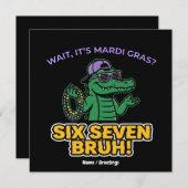 Six Seven Bruh Mardi Gras Cool Gator Festival 招待状 (正面/裏面)