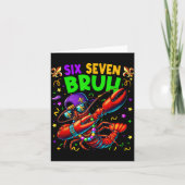 Six Seven Bruh Mardi Gras Dabbing Crawfish Men Wom カード (正面)