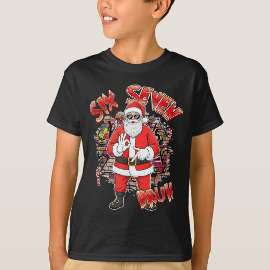 Six Seven Bruh Santa Funny 67 Six Seven Meme Chris Tシャツ (正面)