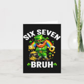 Six seven bruh st patrick’s day funny leprechaun カード (正面)