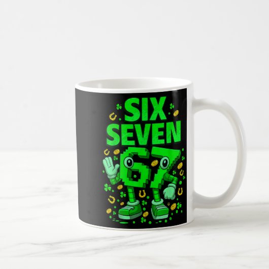 Six seven bruh st patricks day 67 meme 67 brainrot コーヒーマグカップ (右)