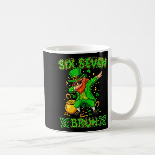 Six seven bruh st patricks day 6 7 funny meme 67 コーヒーマグカップ (右)