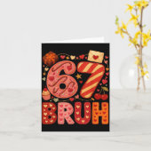 Six Seven Bruh Valentine Heart 67 Cute Kids Meme B カード (黄色い花)