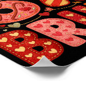 Six Seven Bruh Valentine Heart 67 Cute Kids Meme B ポスター (角)