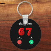 Six Seven Calling Meme Minimalist Trendy Phone Scr キーホルダー (正面)