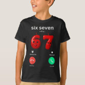 Six Seven Calling Meme Minimalist Trendy Phone Scr Tシャツ (正面)
