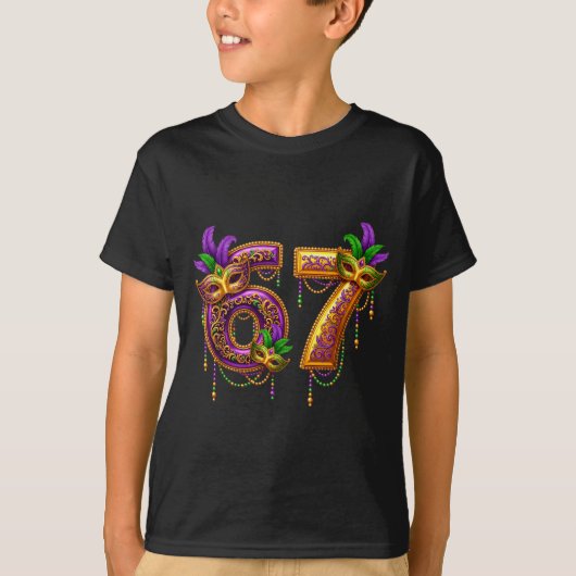 Six Seven Carnaval Festival 67 Meme Funny Mardi Gr Tシャツ (正面)