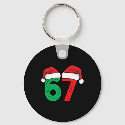 Six Seven Christmas 6 7 Meme Funny Christmas  キーホルダー (正面)