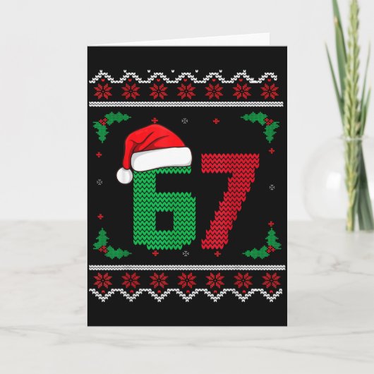 Six Seven Christmas 6 7 Ugly Christmas Sweater カード (正面)
