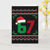 Six Seven Christmas 6 7 Ugly Christmas Sweater カード (黄色い花)