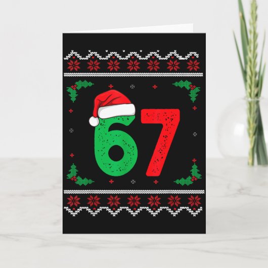 Six Seven Christmas 6 7 Ugly Christmas Sweater  カード (正面)