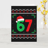 Six Seven Christmas 6 7 Ugly Christmas Sweater  カード (黄色い花)