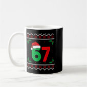 Six Seven Christmas 6 7 Ugly Christmas Sweater コーヒーマグカップ (左)