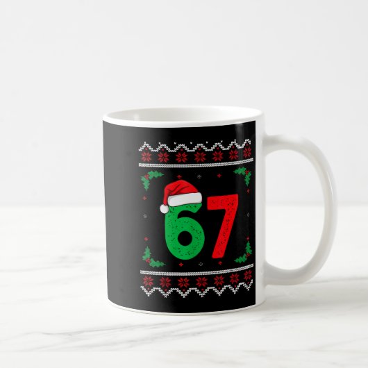 Six Seven Christmas 6 7 Ugly Christmas Sweater コーヒーマグカップ (右)