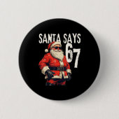 Six Seven Christmas Meme 67 Funny  缶バッジ (正面)
